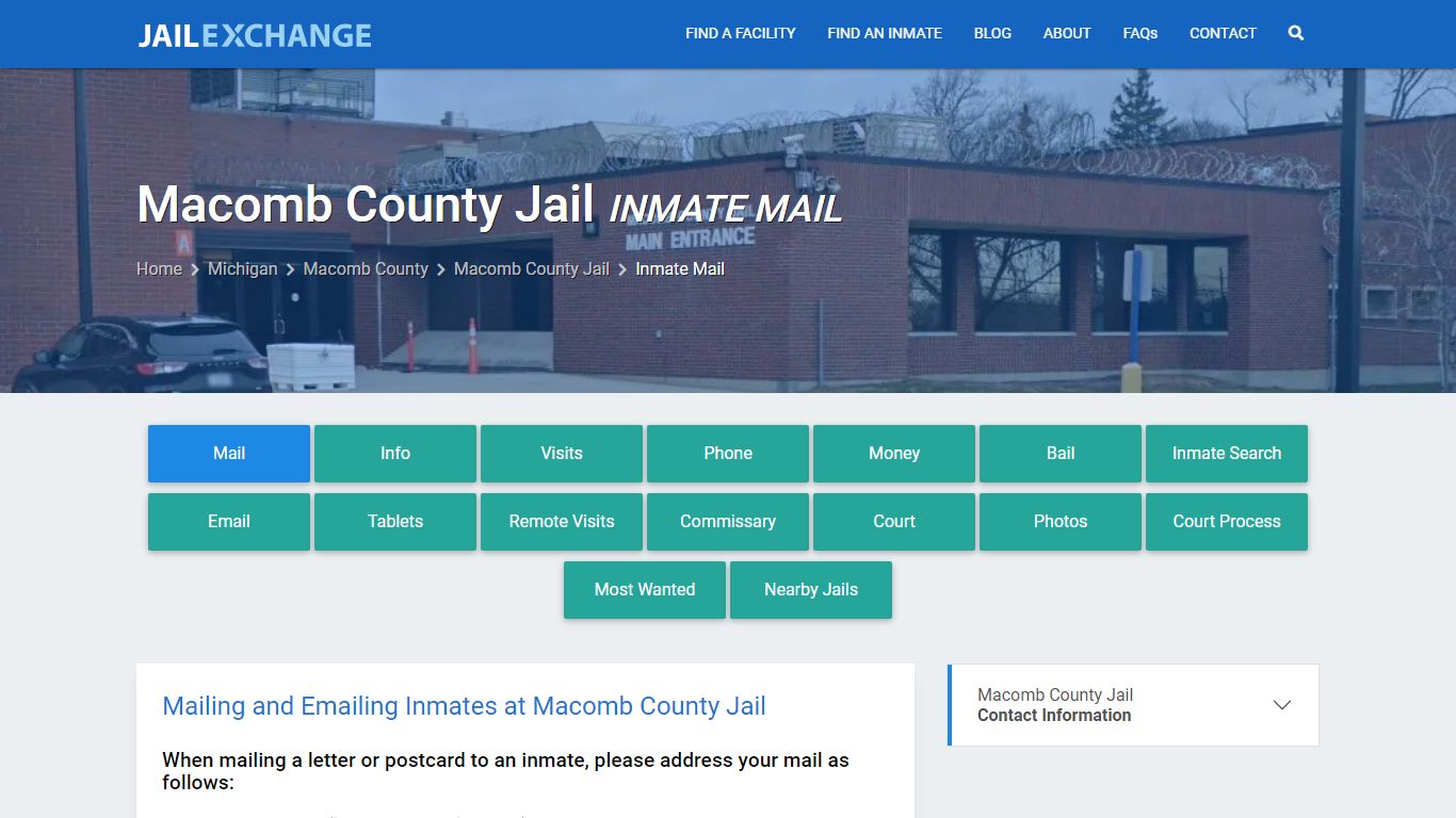 Inmate Mail - Macomb County Jail, MI - Jail Exchange